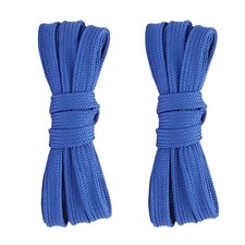 2pair Double Layers Flat Shoelaces Strings Blue for Sneakers 24 27 36 45 72 Inch