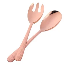 Rose Gold Kitchen Silverware Set Salad Spoon Fork Flatware Cutlery 2 PCS