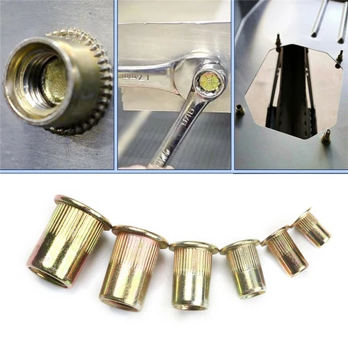 Insert Écrou Rivet Fileté M3-M4-M5-M6-M8-M10-M12 Acier Galvanisé Rivet à Sertir - Imagen 10 de 10