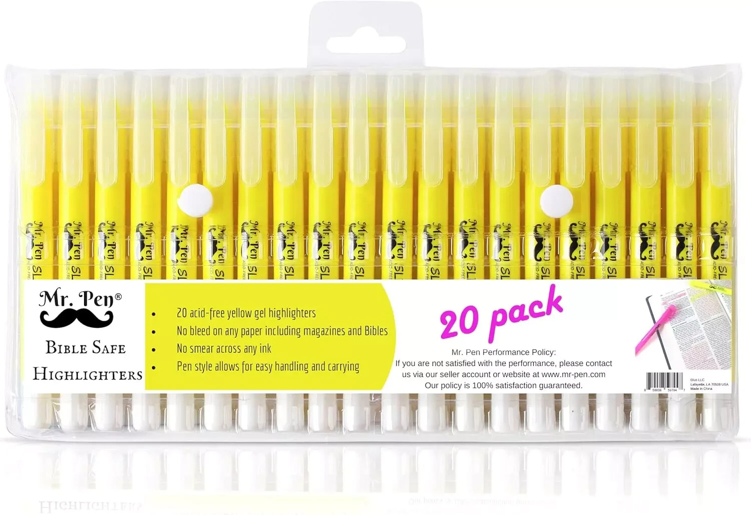 Gel Highlighters, Pack of 20, Yellow Highlighters for Bible Study & Journaling-image