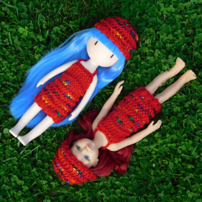 Red Loom Knit Dress and Matching Knit Hat Fits Most 12 - 13" Gorjuss & PR Dolls | eBay Red Loom Knit Dress and Matching Knit Hat Fits Most 12 - 13" Gorjuss & PR Dolls | eBay