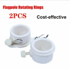 2 Pc ROTATING CLIPS Fit 1" Diameter Flag Pole Tangle Free Mounting Rings
