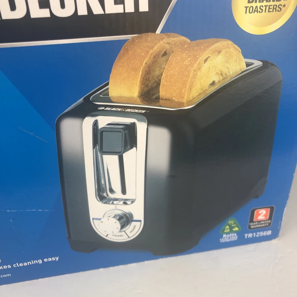 NEW IN BOX BLACK+DECKER 2-Slice Extra Wide Slot Toaster, Black/Silver, TR1278B - Image 3 of 4