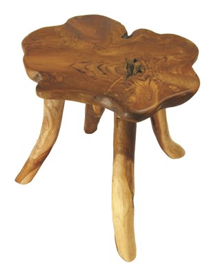 Holztisch Massivholz Beistelltisch Lampe Tisch handgeschnitzt Teak Wurzel Pilz klein