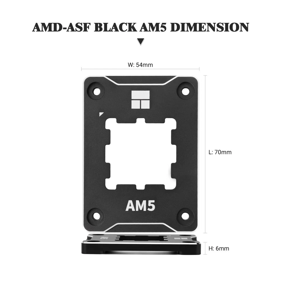 ASF-Black AM5 CPU Holder, Corrective Anti-Bending Fixing Frame, AM5 Full-fit Fix - Image 2 of 4