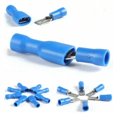 100Pcs Male & Female Insulated Spade Wire Crimp Terminal Cable Connector Kit