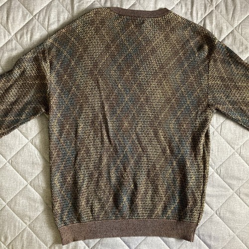 Vintage 90s Tricots St. Raphael Grandpa Pattern Sweater Men’s XL Brown Blue - Picture 4 of 10