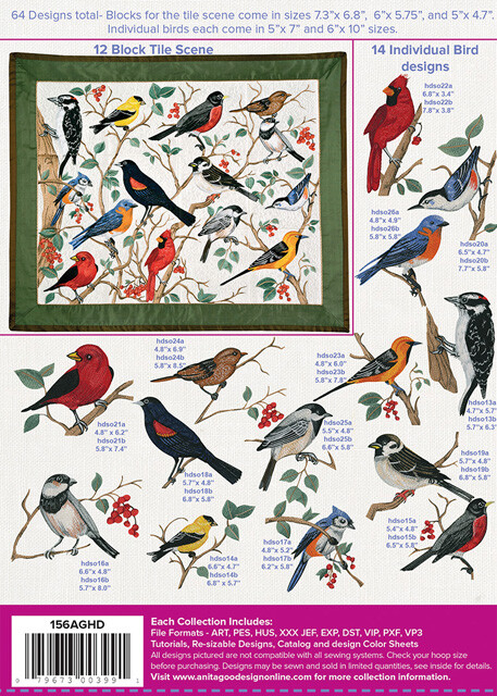 Anita Goodesign Song Birds Machine Embroidery Cd 156aghd For Sale Online Ebay