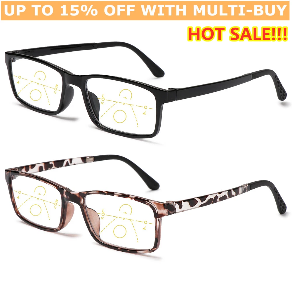 Progressive Reading Glasses Multifocal Bifocal Men Women Anti Blue Light Glasses