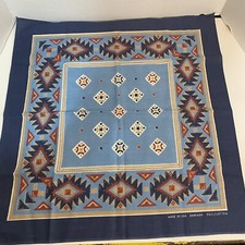 Decorative Southwest Bandana Square Scarf Cowboy Western Geometric BLUE, Rust,