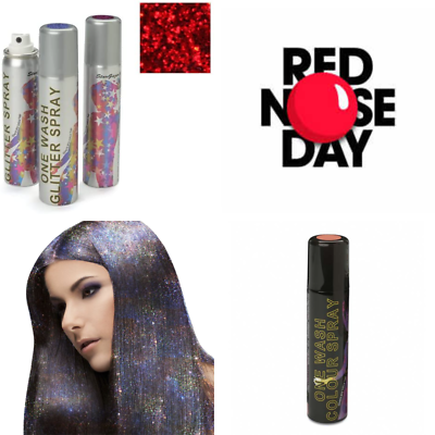 Red Nose Day Stargazer Glitter Red UV Red Crazy Hair Spray Colour Fancy Dress | eBay UK Red Nose Day Stargazer Glitter Red UV Red Crazy Hair Spray Colour Fancy Dress | eBay UK