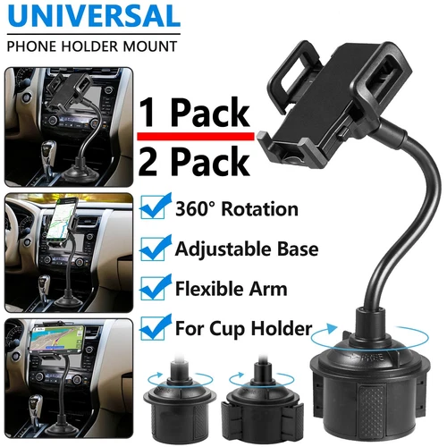 Car Mount Adjustable Gooseneck Cup Holder Stand Cradle Universal Cell Phone US - Picture 4 of 13