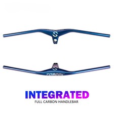 Mountain Bike Carbon Integrated Handlebar And Stem 28.6 mm 17 Degree Riser Bar