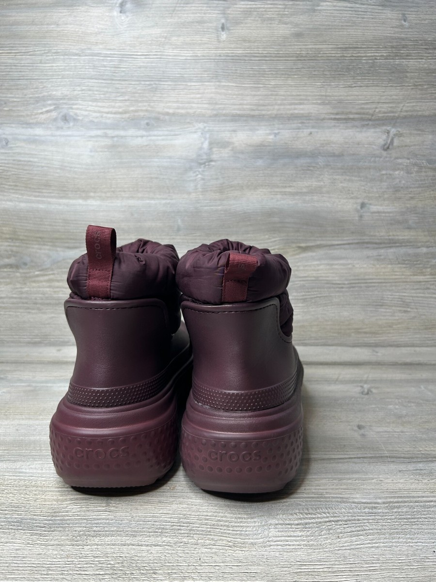 Crocs Stomp Puff Boot Size M 13 Maroon Burgundy Platform