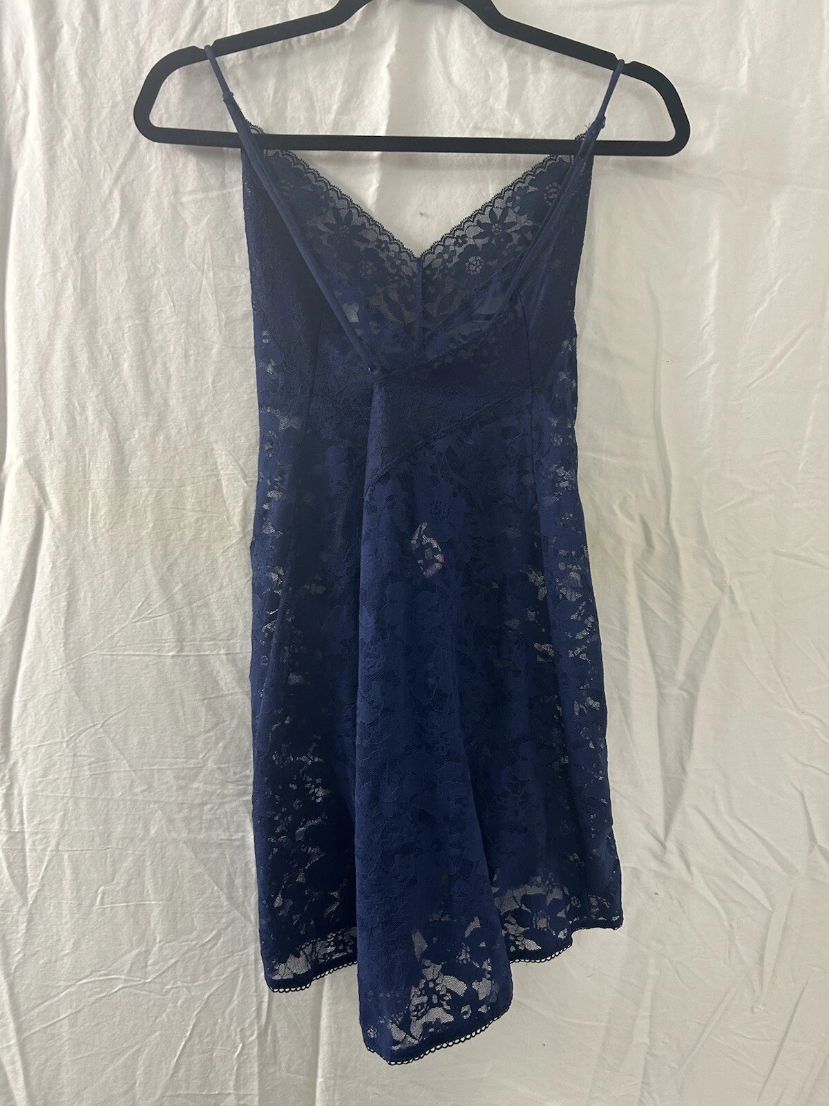 UNDERCOVER Abito slip Victoria's Secret blu pizzo babydoll negligee chemise trasparente taglia L