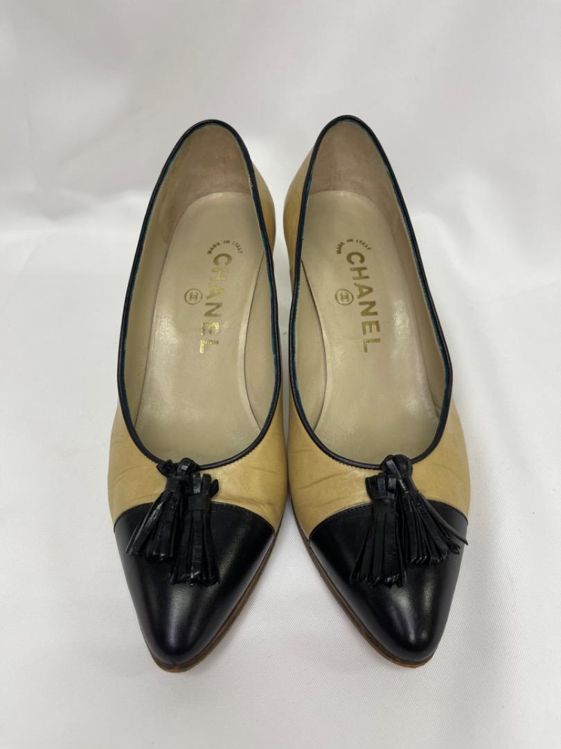 Chanel Real Leather By Color Pumps Size Women 5US Gem