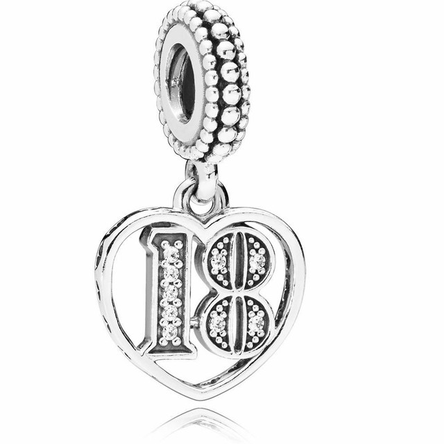 PANDORA Genuine Ale 925 Silver 18 Years of Love Birthday Charm 797262CZ for  sale online | eBay