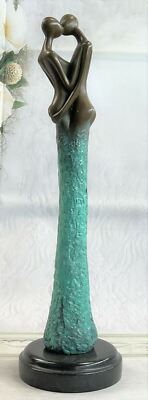 Original Aldo Vitaleh Abstrakte Erste Kuss Bronze Statue Skulptur Figur Nackt NR