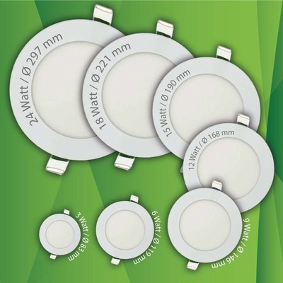 LED Panel Einbauleuchte Strahler Deckenleuchte 24W 18W 15W 12W 9W 6W 3W