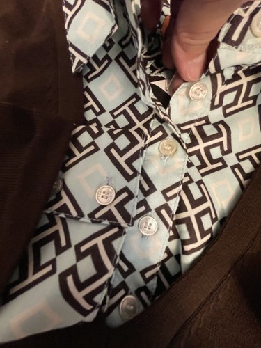 TORY BURCH UNIQUE~TT~SHIRT UNDERNEATH DESIGN CLASSIC SOFT BROWN WOOL-SWEATER TOP - Picture 6 of 13