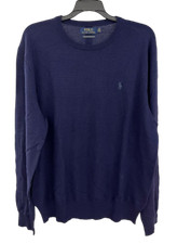 New Polo Ralph Lauren Men's Pima Cotton Knit Sweater Navy Blue