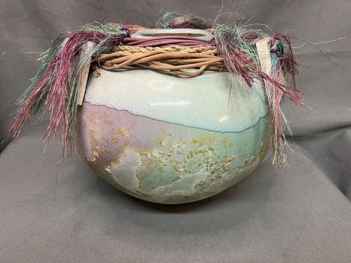Tony Evans Raku Keramikgefäß Vase ~ Kalifornien ~ 1980er ~ Monumental - Bild 2 von 10
