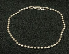 Sterling Silver Bracelet 1mm Ball Chain Design 7" - 2.7g