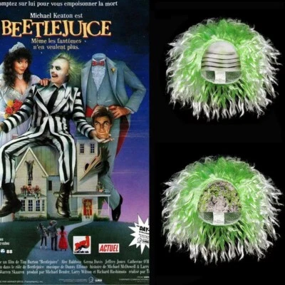LIUWAZJ Beetlejuice Cosplay Wig Terror Halloween Party Costume Prop Green Synthetic Hair