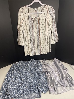 Women s Medium Top Lot Of 3. Sonoma Time & True Absolutely Famous Pheasant Boho