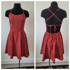 NEW Shein VCay Red Confetti Heart Mini Dress Summer Beach Pool Vacation Medium