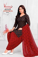 Punjabi Indian Synthethic Leon Printed Shalwar Kameez Suit Pakistani Ethnic Leon