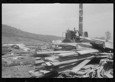 Photo:Shenandoah Valley Virginia 1941 Shenandoah Homesteads Lumber Pile