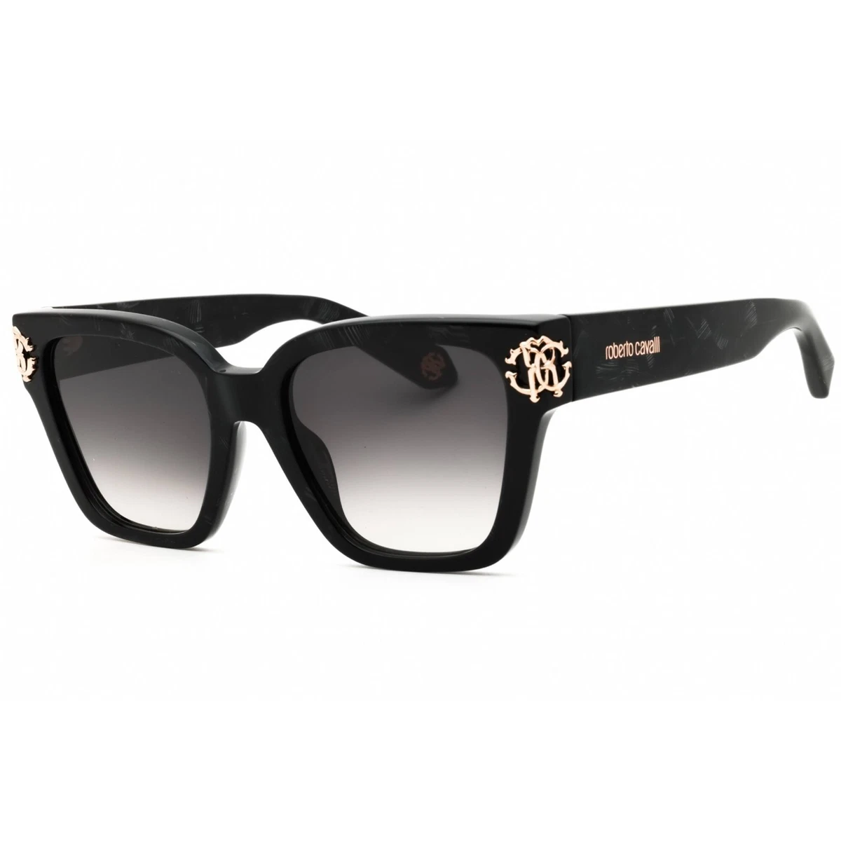 Roberto Cavalli Black Square Sunglasses for Women for sale  display picture 1