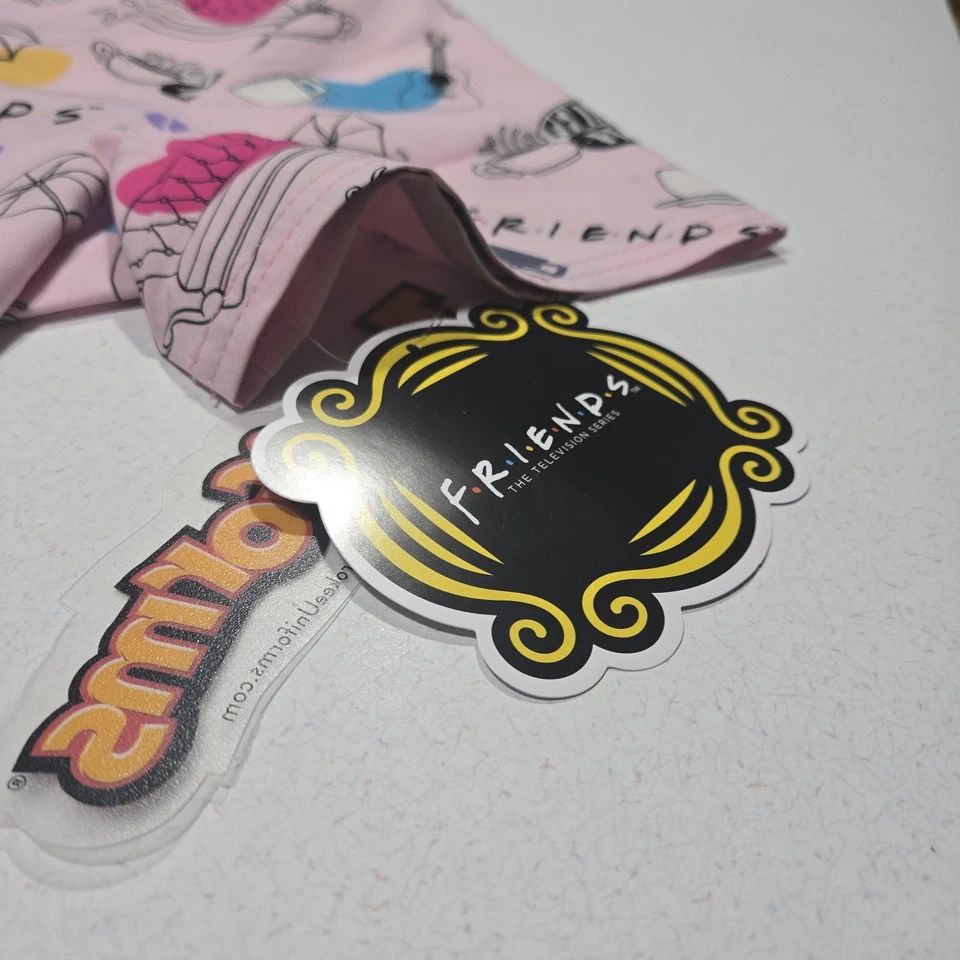 Friends Cherokee Scrubs Medium Warner Bros Tooniforms V Neck Top TF738 IECT NWT - Image 3 of 4