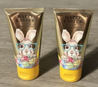 2 BATH & BODY WORKS Sweet Bunny Berry body creams Happy Easter body creams