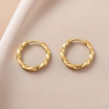 Surgical Steel Small Round Huggie Hoop Earrings for Women Trendy Jewelry Gift