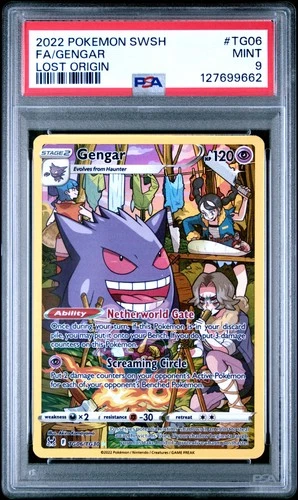2022 POKEMON SWORD & SHIELD LOST ORIGIN #TG06 FULL ART/GENGAR PSA 9