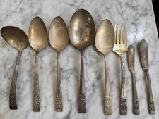 Oneida Community CORONATION Silver Plate ~ Serving Set Of 8