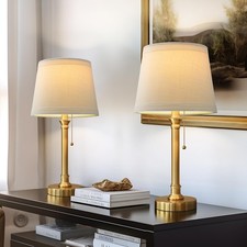 Oneach Modern Gold Brass Table Lamp Set of 2 for Bedroom Living Room 19.5'' T...