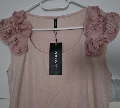 Top T-Shirt One-Shoulder Rüschen Amisu S