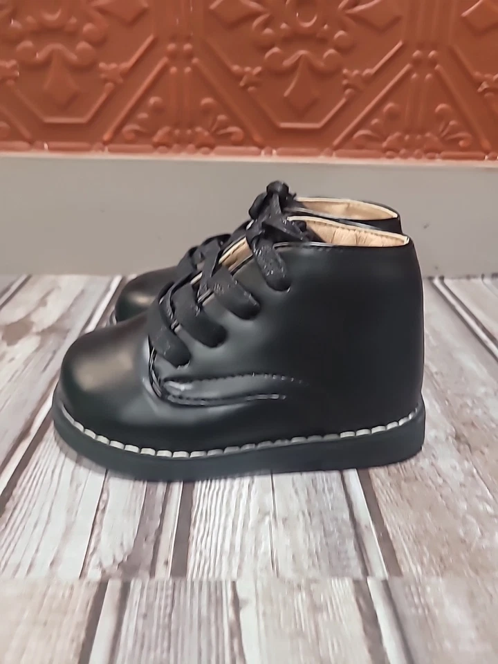 Обувь для младенцев ясельного возраста Josmo размер 9 унисекс First Walker Oxford черная  - Изображение 4 из 4