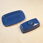 Lapis Fiesta Extra Large Covered Butter Dish Homer Laughlin China Company USA