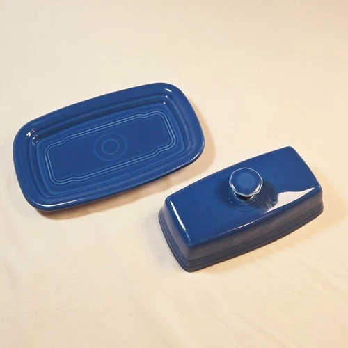 Lapis Fiesta Extra Large Covered Butter Dish Homer Laughlin China Company USA