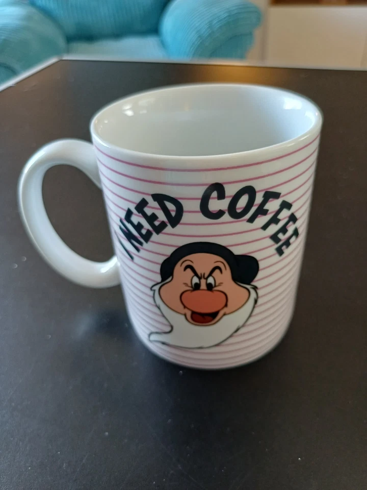 Disney Mug I Need Coffee Grumpy Dwarf Snow White Dwarves Novelty Cup Never Used - Image 3 of 4
