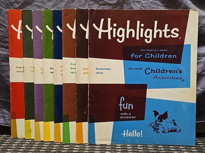 Highlights For Children Vintage Lot Of 8 From 1973