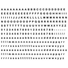 Block Font Alphabet 320 pcs 3/16 Inch Black Fused Glass Decals