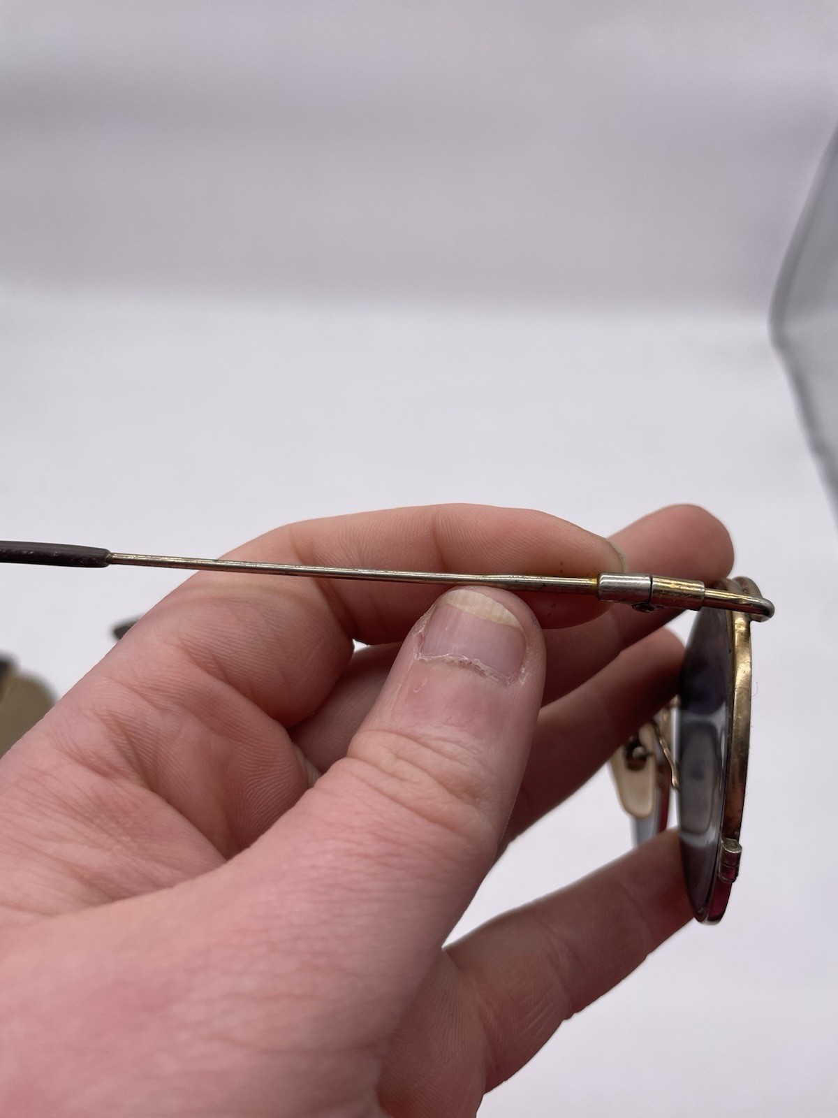 Antique Adjustable Bridge Round Wire Spectacles C… - image 6