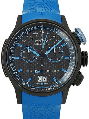 エレクトーン Edox Chronorally 1 Steel 45mm Black Dial Automatic Mens Watch
