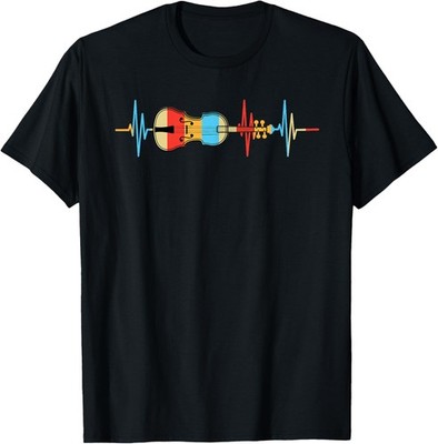 Great Violin Heartbeat Design Music Fans Musicians T-Shirt