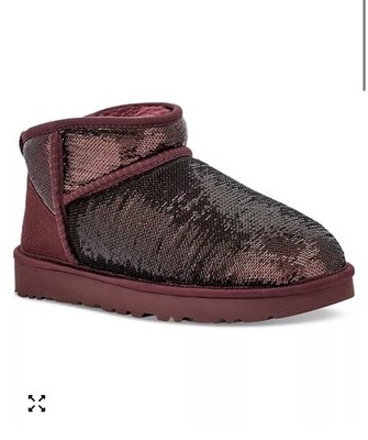 UGG Women's Classic Ultra Mini Boot Mirror Ball Wild Grape Sz 7 Regular Fit New